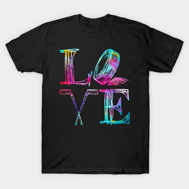 Love Ice Hockey Girls Hockey T-Shirt by Happy Shirt